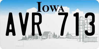 IA license plate AVR713