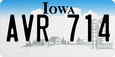 IA license plate AVR714