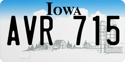 IA license plate AVR715