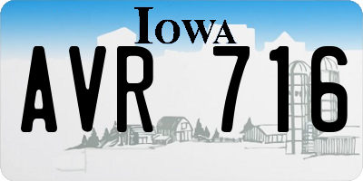 IA license plate AVR716