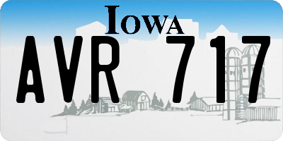 IA license plate AVR717