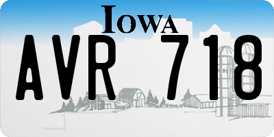 IA license plate AVR718