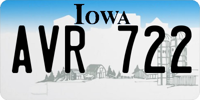 IA license plate AVR722