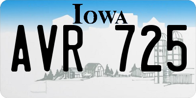 IA license plate AVR725