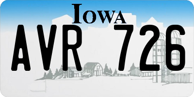 IA license plate AVR726