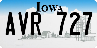 IA license plate AVR727