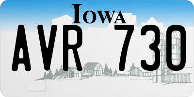 IA license plate AVR730