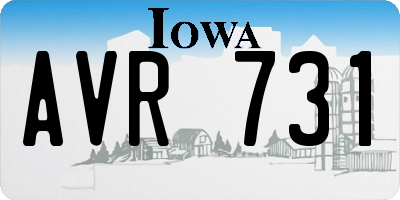 IA license plate AVR731