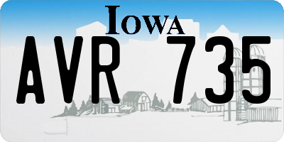 IA license plate AVR735