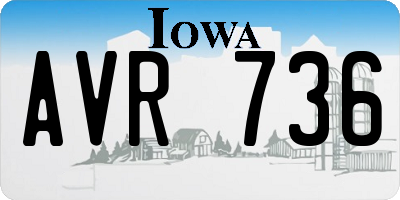 IA license plate AVR736
