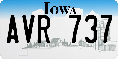 IA license plate AVR737