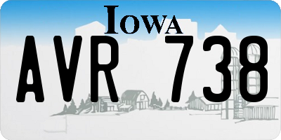 IA license plate AVR738