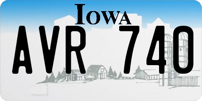 IA license plate AVR740