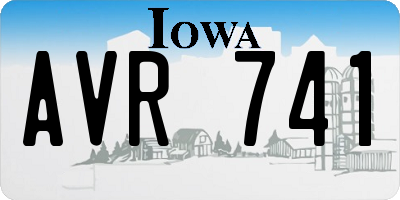 IA license plate AVR741