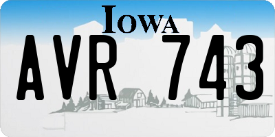 IA license plate AVR743