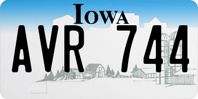 IA license plate AVR744