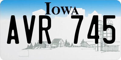 IA license plate AVR745
