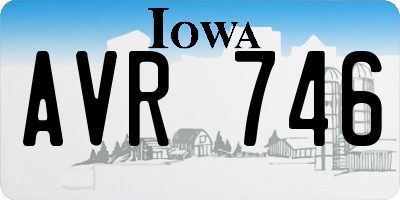 IA license plate AVR746