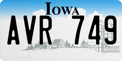IA license plate AVR749