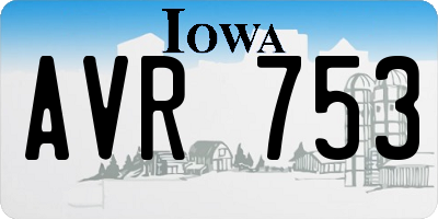 IA license plate AVR753