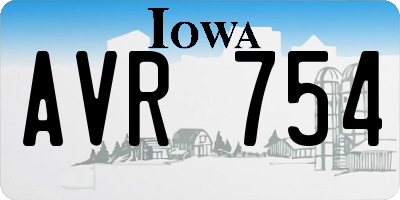 IA license plate AVR754