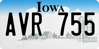 IA license plate AVR755