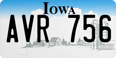 IA license plate AVR756