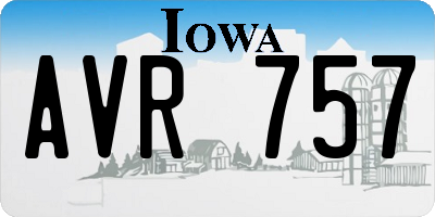 IA license plate AVR757