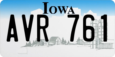 IA license plate AVR761