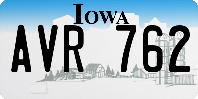 IA license plate AVR762