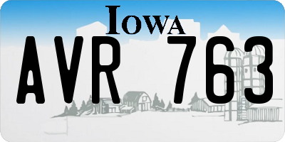 IA license plate AVR763