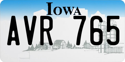 IA license plate AVR765