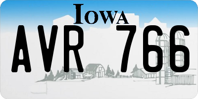 IA license plate AVR766