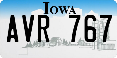 IA license plate AVR767