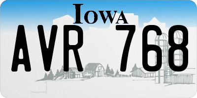 IA license plate AVR768