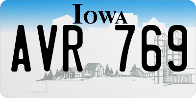 IA license plate AVR769