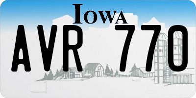 IA license plate AVR770