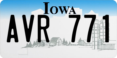 IA license plate AVR771