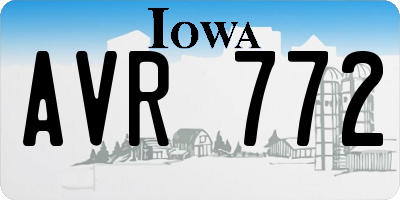 IA license plate AVR772