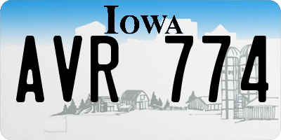 IA license plate AVR774