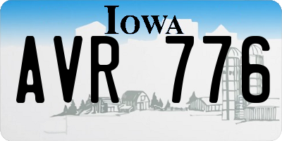 IA license plate AVR776