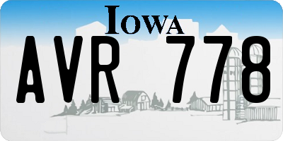 IA license plate AVR778