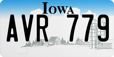 IA license plate AVR779