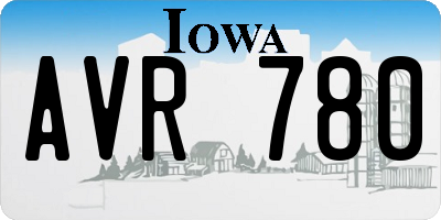 IA license plate AVR780