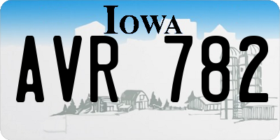 IA license plate AVR782