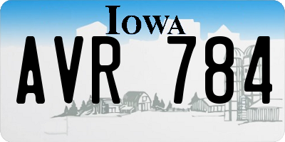 IA license plate AVR784