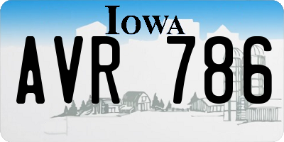 IA license plate AVR786