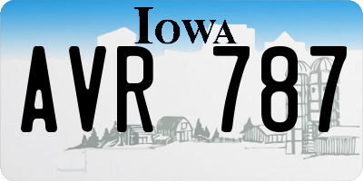 IA license plate AVR787