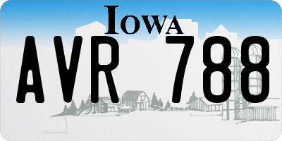 IA license plate AVR788