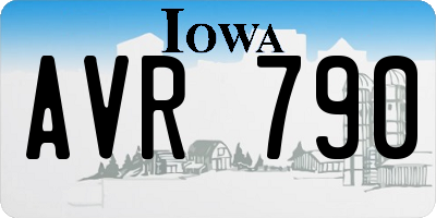 IA license plate AVR790